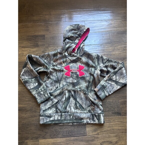 Under Armour Medium Camo Hunting Hoodie Women Mossy Oak Treestand - Picture 1 of 4